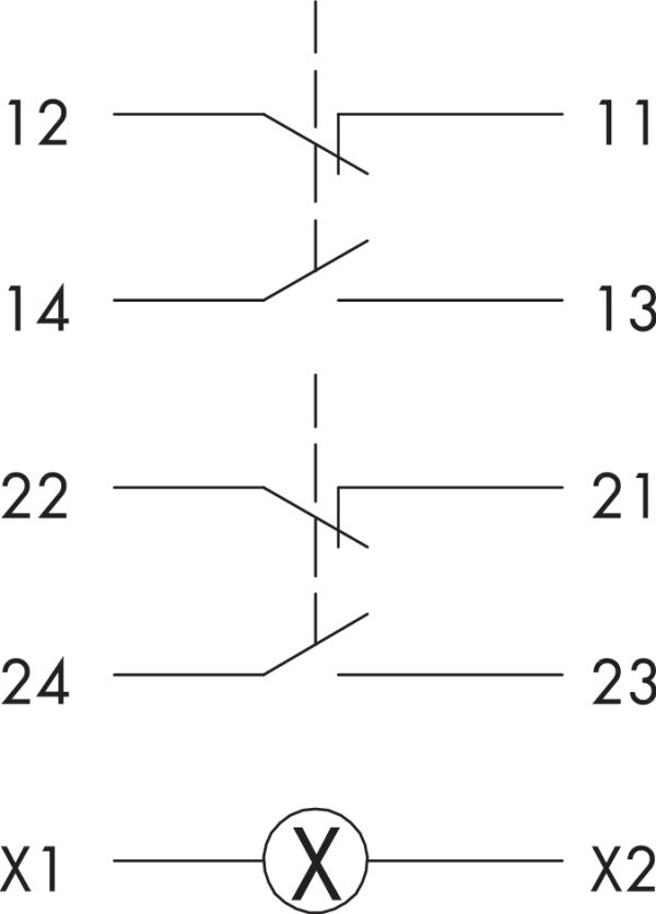 BZL_439 Illuminated Momentary Contact Block, 2xNO, UL BZL_439 Connection Diagram
