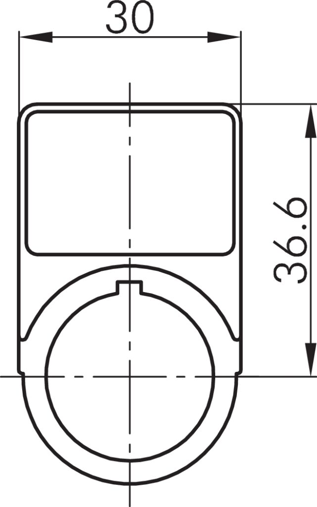 DRABT DUX-Basic Black Plastic Nameplate for HMI Systems DRABT Dimensional Drawing