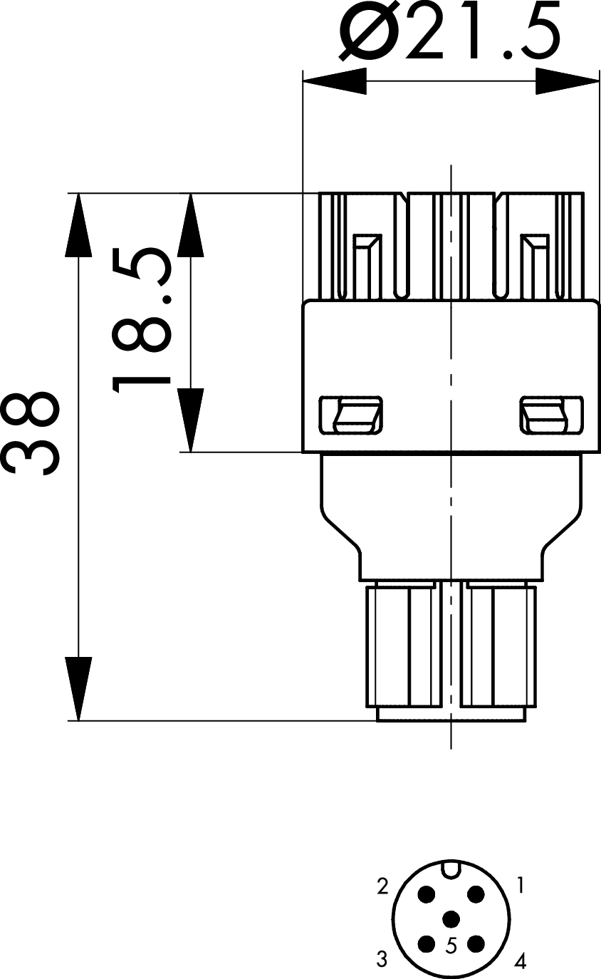 Contact Block, momentary - Momentary - 2 x NC - 5-Pole M12 Connector ...