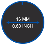 16mm (0.63 inch)