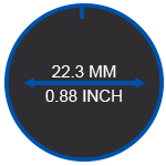 22mm (0.88 inch)