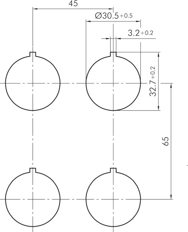 KRBUV70 Drilling Pattern