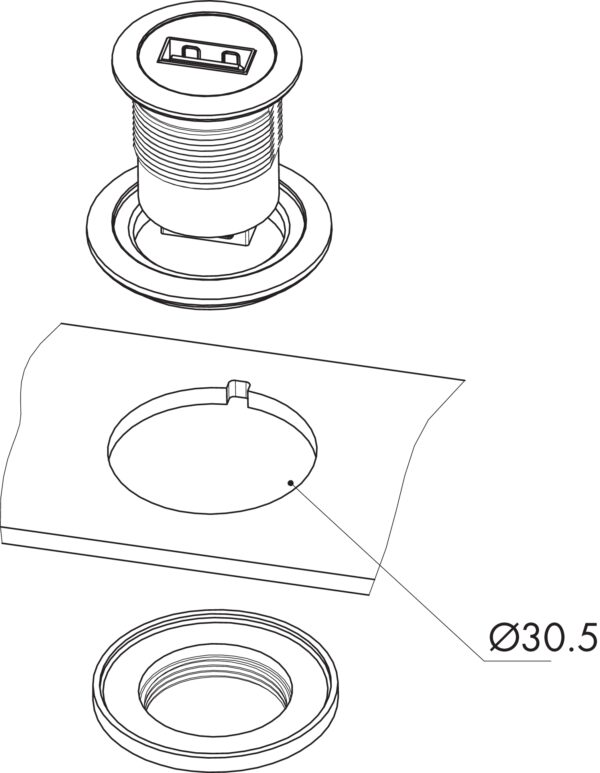 KRJM22R Dimensional Drawing