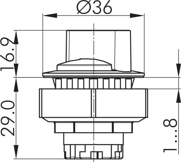 KRJMWB KOMBITAST-R-JUWEL Selector Switch IP65 Dust/Water Resistant KRJMWB Product Dimensions