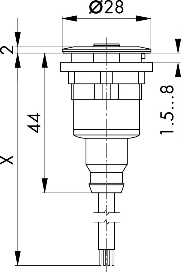 RRJ_M124A_100CM Dimensional Drawing