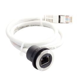 RRJVA_RJ45 Silver Round RJ45 Panel Jack, UL Certified RRJVA_RJ45 Product Image