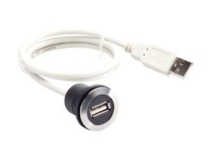 RRJVA_USB Round Metal USB Panel Jack UL Certified RRJVA_USB Product Image