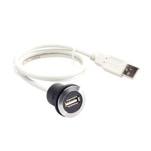 RRJVA_USB Round Metal USB Panel Jack UL Certified RRJVA_USB Product Image