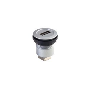 RRJ_USB_AB Round Silver USB Panel Jack UL Certified RRJ_USB_AB Product Image